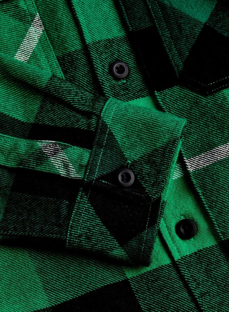 H&M  Checked Hooded Regular Fit Shirt for Men | Best Price UAE